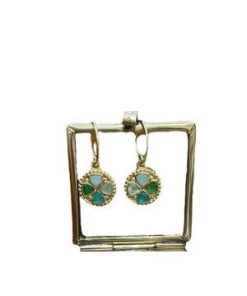 Boucle D'oreille Prenit Amazonite Vert Agate