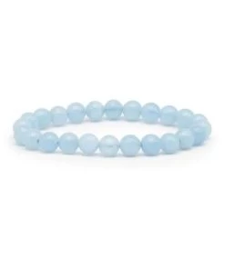 Bracelet Boule 6mm Aigue Marine Bresil Aa