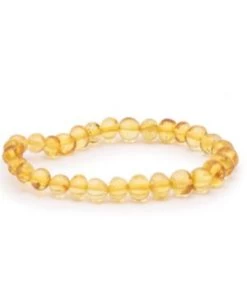 Bracelet Boule 6mm Ambre Jaune A (6-08mm)