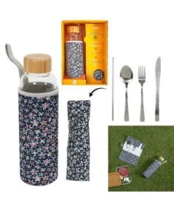 Coffret Bouteille En Verre 50cl Et Couverts