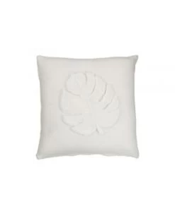 COUSSIN FEUILLE BLANC 43X43
