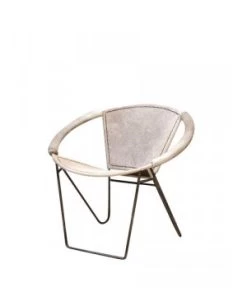 FAUTEUIL VACHE GRISE ARCEAU METAL