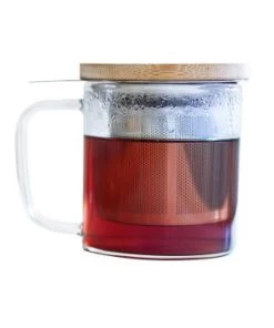 Mug Verre Filtre Inox Bouchon Bambou
