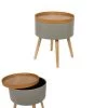 Table D'appoint Coffre Rond Gris 2 Table D'appoint Coffre Rond Gris -Intérieure Décoration Magasin table d appoint coffre rond gris
