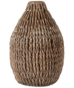 Vase Laurel D13 H19.5 Ceramique Brun
