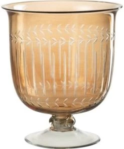 Vase Romain Tige Verre Or