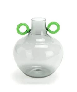 Vase Rond Gris Anse Verte H16