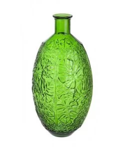 VASE TROPIC VERRE VERT VIF H59